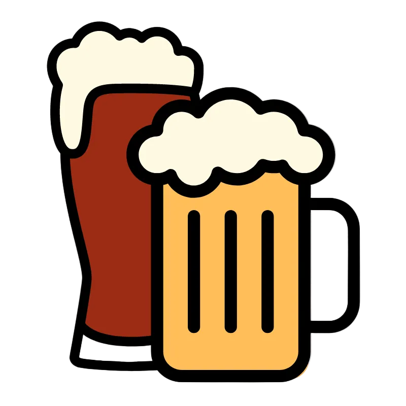 a drawing of 2 German Beer glasses