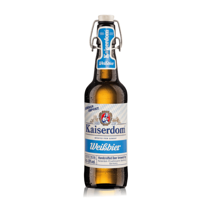 Kaiserdom Weissbier 500ml swingtop bottle on a white background