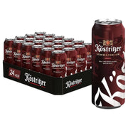 Kostritzer beer cans in a 24-pack box on a white background