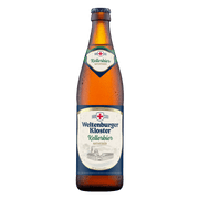 Bottle of Weltenburger Kloster Kellerbier on a white background