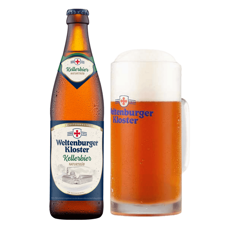 Weltenburger Kloster Keller beer bottle and Glass