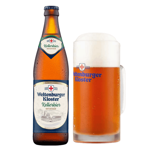 Weltenburger Kloster Keller beer bottle and Glass