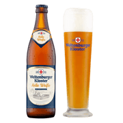 Weltenburger Kloster Helle Weisse Beer bottle and glass