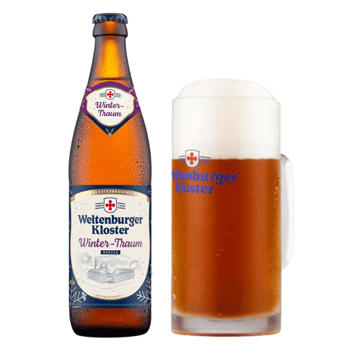 Weltenburger Kloster Winter-Traum Beer bottle and Glass
