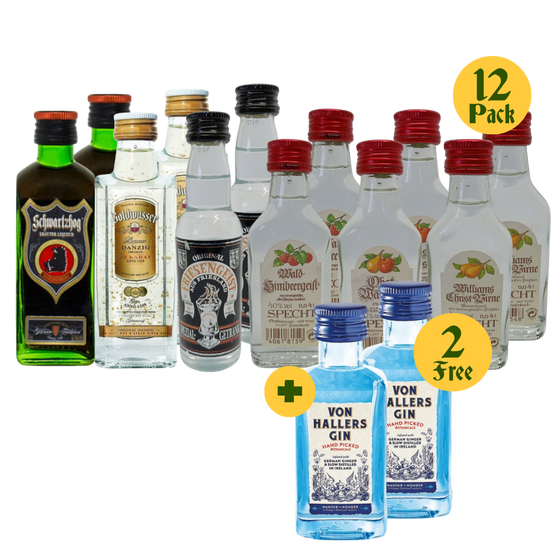Schnapps Sample Pack 12 x Mini Bottles-1 - German Liquor Specialties