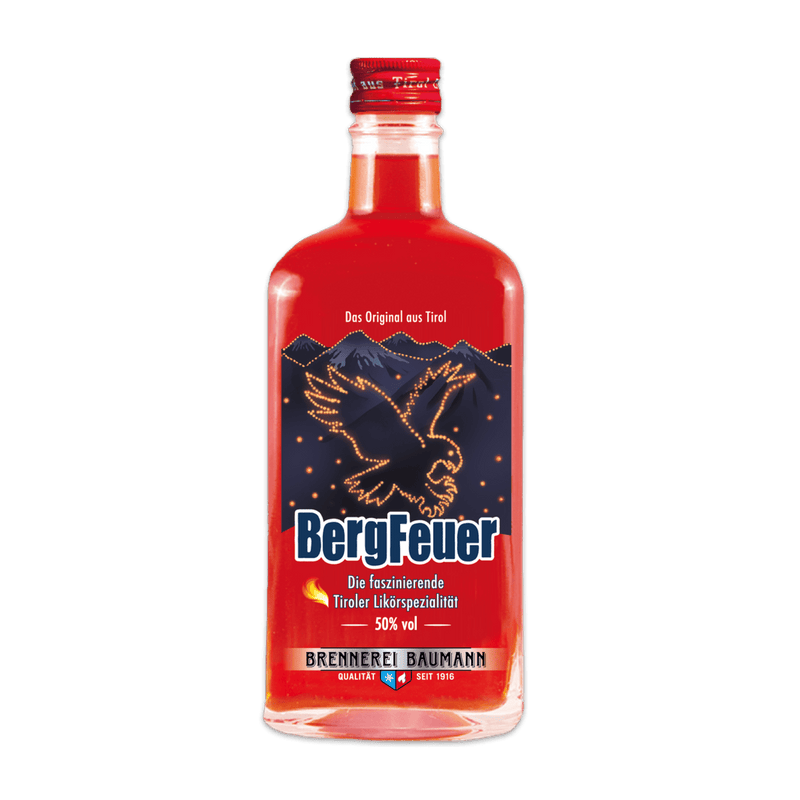 Baumann Bergfeuer Mountain fire liqueur - BERGFEU - German Liquor Specialties