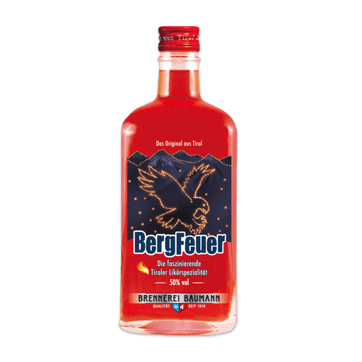 Baumann Bergfeuer Mountain fire liqueur - BERGFEU - German Liquor Specialties